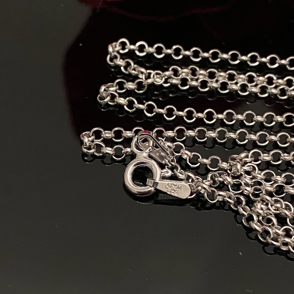 925 Sterling Silver Rolo Chain 24 inch - Picture 3 of 4
